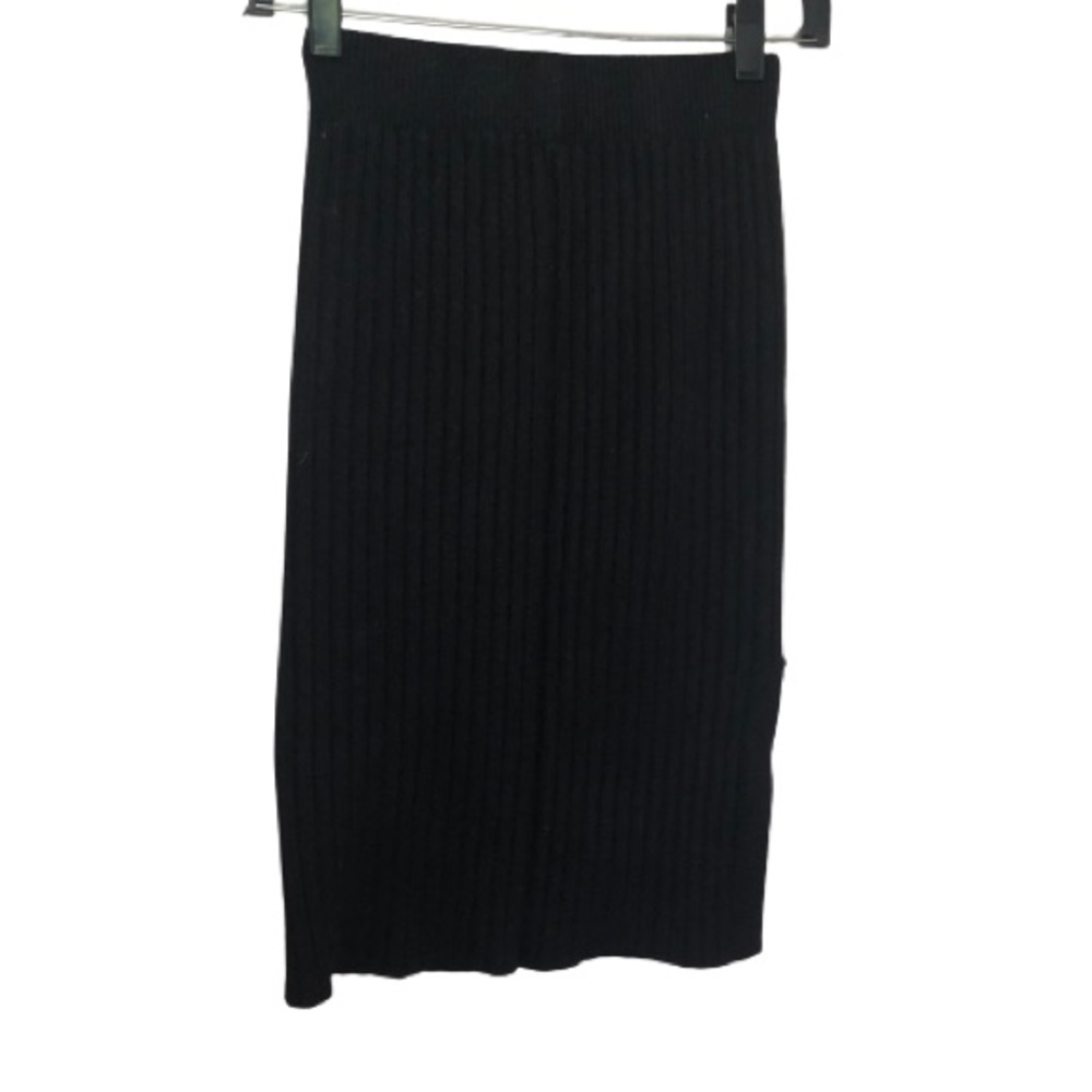 Seemham Black Ribbed Midi Skirt – Size Small, Long Length